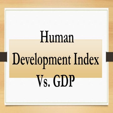 Human Development Index (HDI) Vs.(GDP) Gross Domestic Product