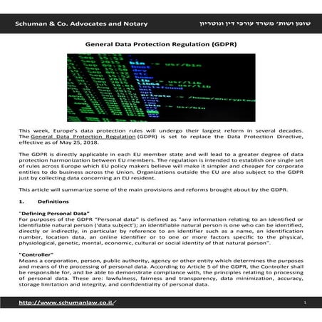 General Data Protection Regulation (GDPR) | PDF