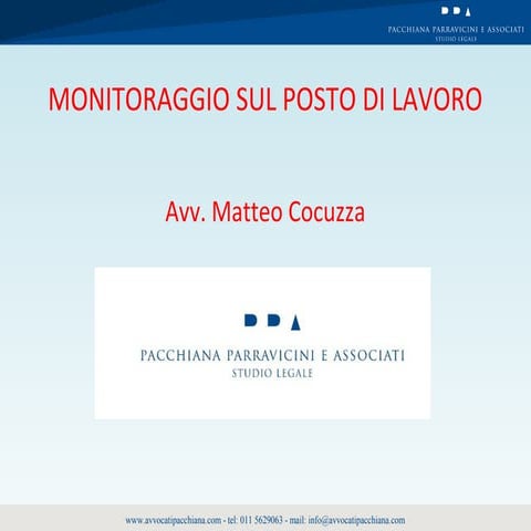 GDPR - monitoraggio sul posto di lavoro