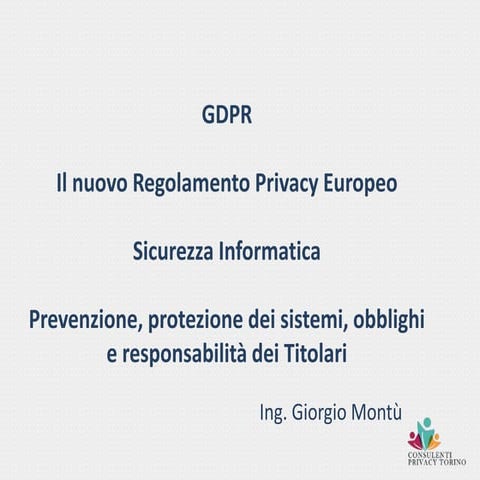 GDPR - Sicurezza informatica