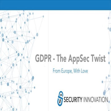 GDPR: The Application Security Twist