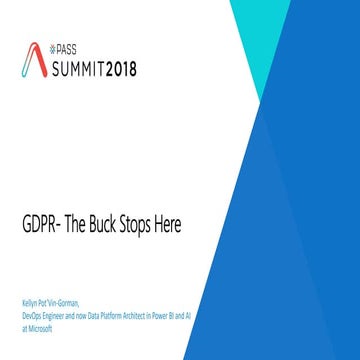 GDPR-  The Buck Stops Here