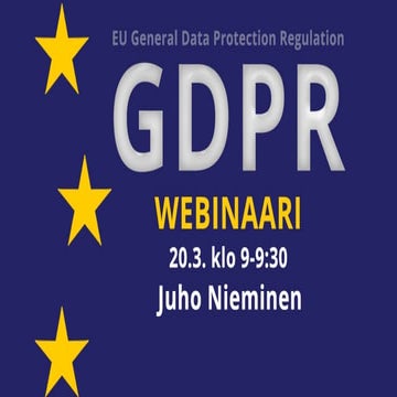 Mitä muutoksia GDPR vaatii CRM- ja ERP-järjestelmiin -webinaari 20.3.2018 (Ac...