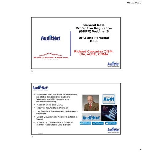 General Data Protection Regulation Webinar 6 