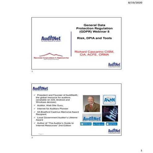 Implementing and Auditing GDPR Series (8 of 10) 