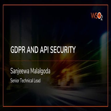 GDPR and API Security