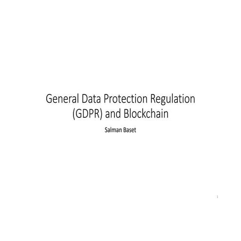 GDPR and Blockchain