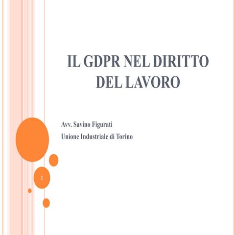 Il GDPR nel diritto del lavoro