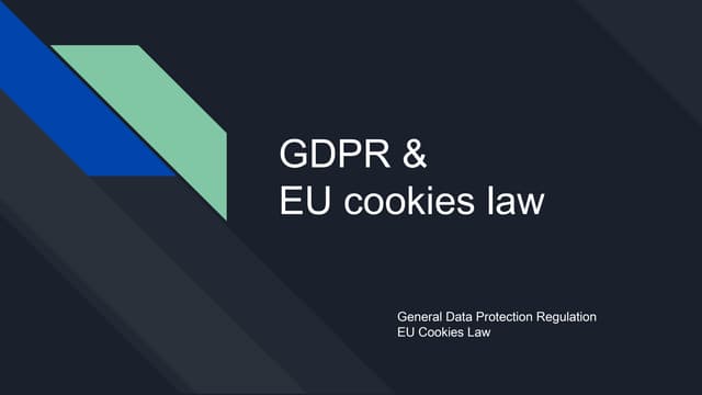 GDPR & EU cookies law