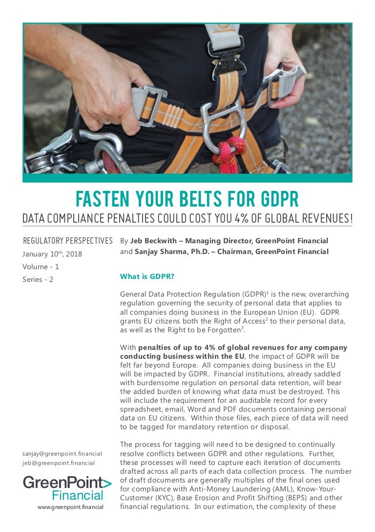 Fasten Your Belts for GDPR