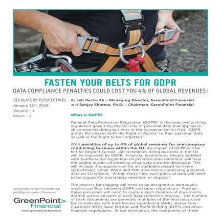 Fasten Your Belts for GDPR