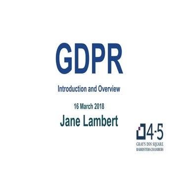 GDPR Introduction and overview
