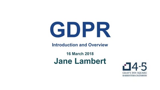 Presentation on GDPR | PPTX