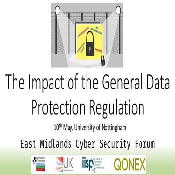 The Impact of the General Data Protection Regulation - 10th May 2016