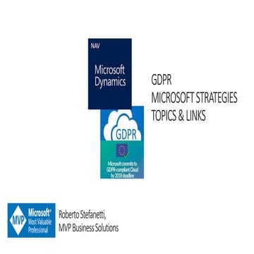 GDPR Microsoft Strategies - Topics & Links