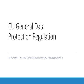 GDPR - a view for the non experts