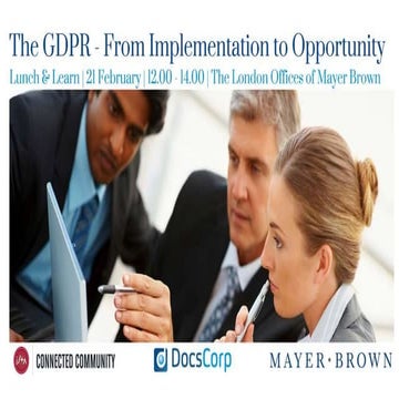 GDPR From Implementation to Opportunity