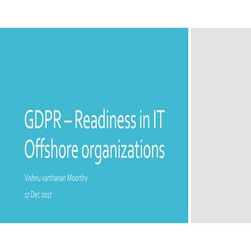 GDPR – Readiness in IT offshore organization  
