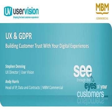 UX & GDPR - Building Customer Trust with your Digital Experiences
