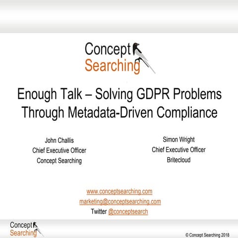 Enough Talk – Solving GDPR Problems Through Metadata-Driven Compliance Webinar