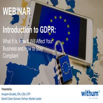 Webinar: Introduction to GDPR - What It Is and How It Will Affect Your Business
