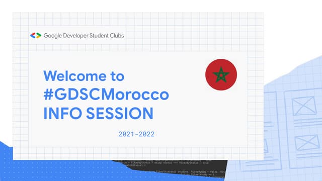 Google DSC Morocco  - INFO SESSION 2021-2022