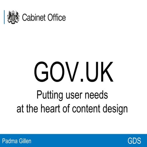 RUday Manchester | GOV.UK and user needs at the heart of content design | GDS