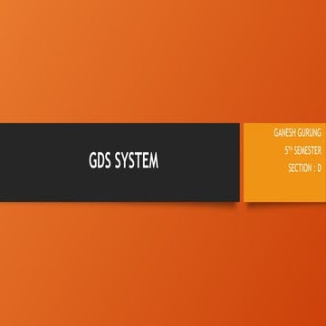 Presentation on GDS system by BTTM students