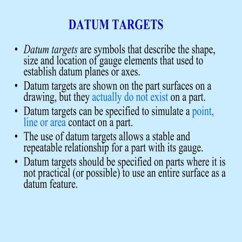 Gd & t datum targets