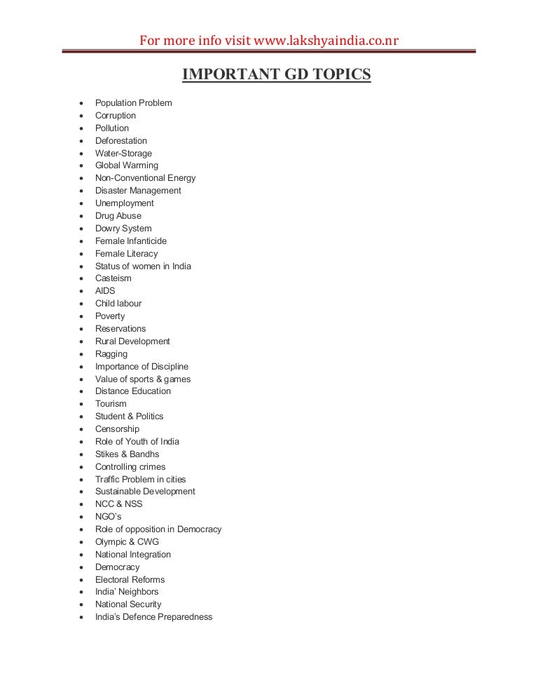 case study based gd topics