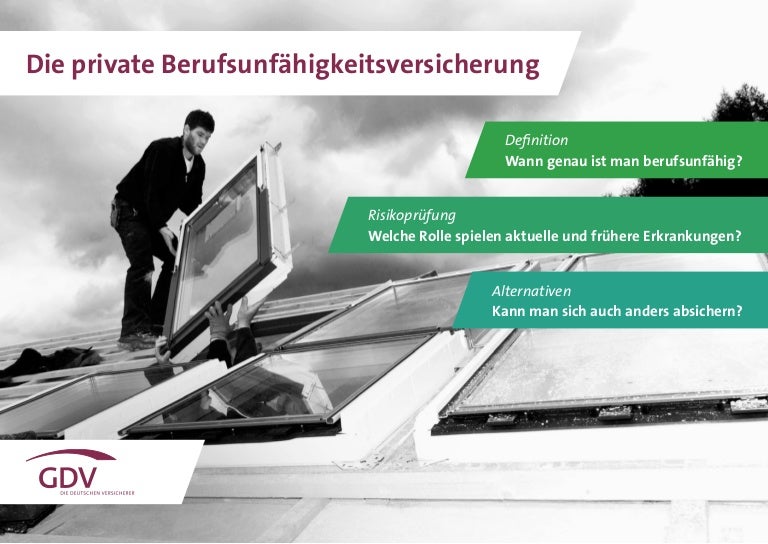 Gdv Die Private Berufsunfahigkeitsversicherung