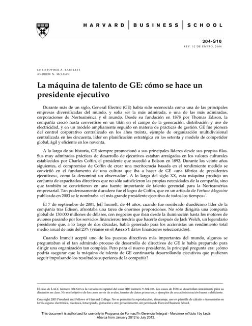 GE la maquina del talento, GENERAL LECTRIC
