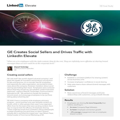 GE on Elevate and Social Selling