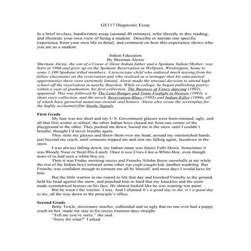 GE117 diagnostic essay_indian_ed