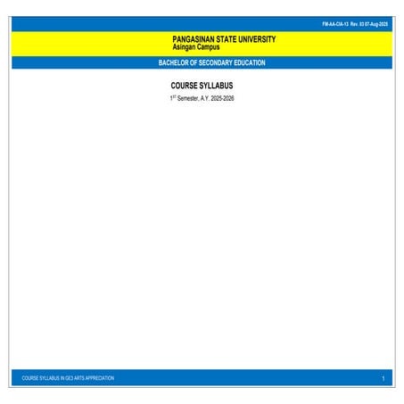 GE3-BSE.docx syllabus for the course subject | DOCX