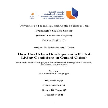 How Has Urban Development Affected Living Conditions in Omani Cities?