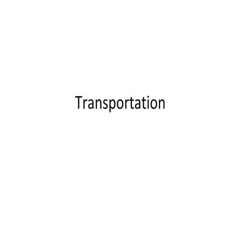 Transportation in Urban Planning