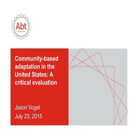 Community-based adaptation in the US