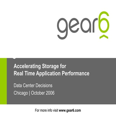 Gear6 | Data Center Decisions