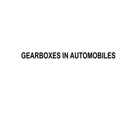 Gearbox  in automobile 