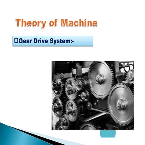 Gear drive SYSTEM