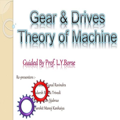 Gear Drives for Diploma Students first and second Year