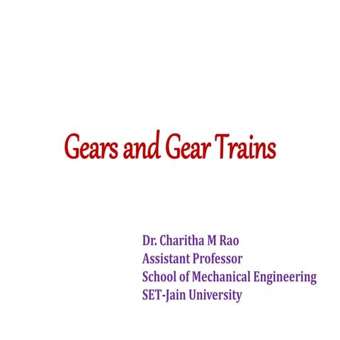 Gears and gear trains