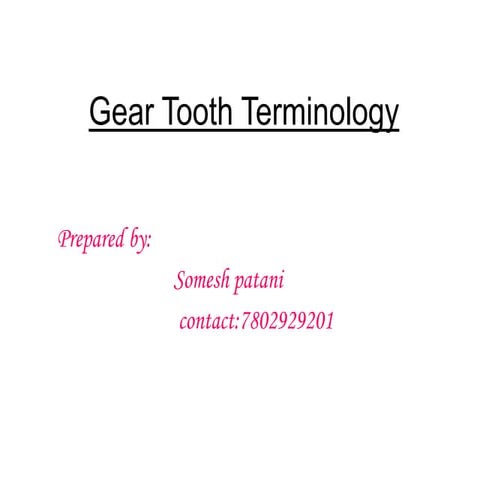 Gear tooth terminology