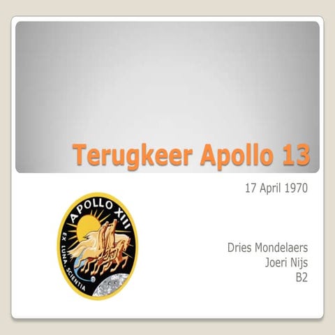 Terugkeer Apollo 13 | PPTX