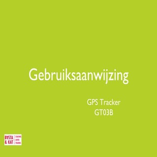 Gebruiksaanwijzing gps tracker