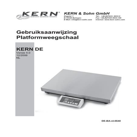 Gebruiksaanwijzing platformweegschaal