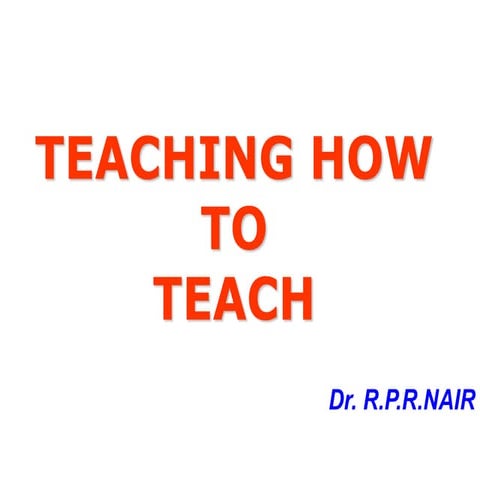 Teaching How To Teach
