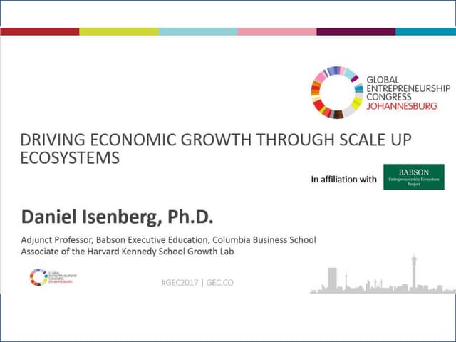 Driving Economic Growth through Scale Up® Ecosystems