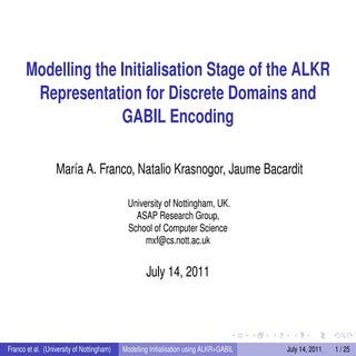 Modelling the Initialisation Stage ...